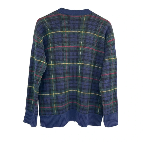 Lauren Ralph Lauren Women's Tarten Plaid Wool Cardigan Sweater Size Medium - Picture 8 of 12